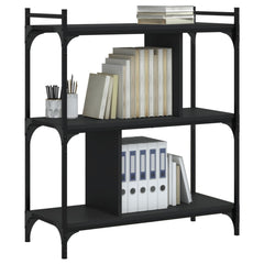 vidaXL Bookcase 3-Tier Black 76x32x88 cm Engineered Wood 6