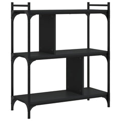 vidaXL Bookcase 3-Tier Black 76x32x88 cm Engineered Wood 4
