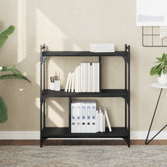 vidaXL Bookcase 3-Tier Black 76x32x88 cm Engineered Wood 1