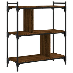 vidaXL Bookcase 3-Tier Brown Oak 76x32x88 cm Engineered Wood 4