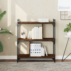 vidaXL Bookcase 3-Tier Brown Oak 76x32x88 cm Engineered Wood 1