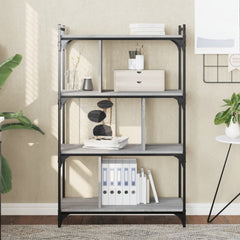Bookcase 4-Tier 76x32x123 cm Engineered Wood Grey sonoma