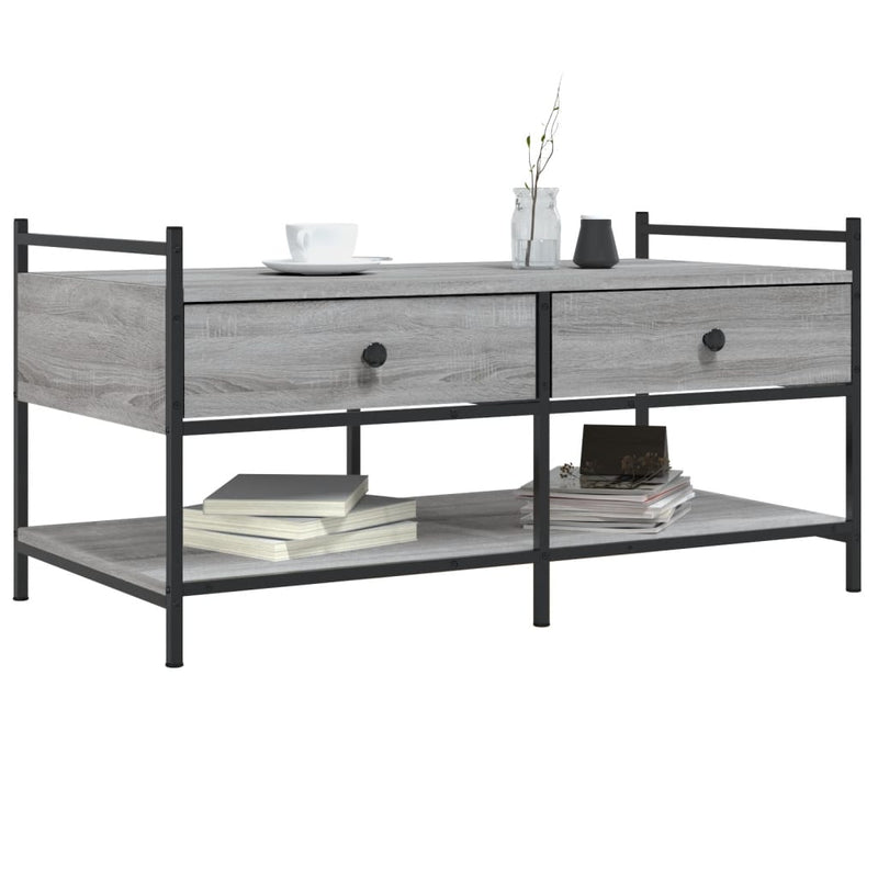 Coffee Table Grey Sonoma 99x50x50 cm Engineered Wood