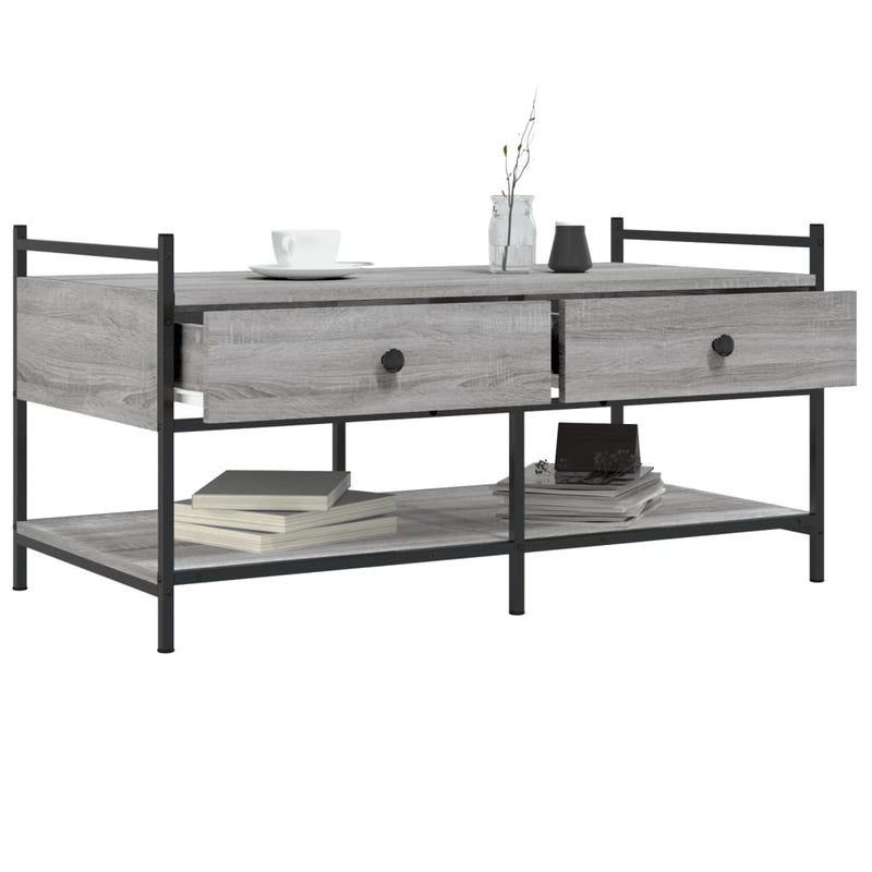 Coffee Table Grey Sonoma 99x50x50 cm Engineered Wood