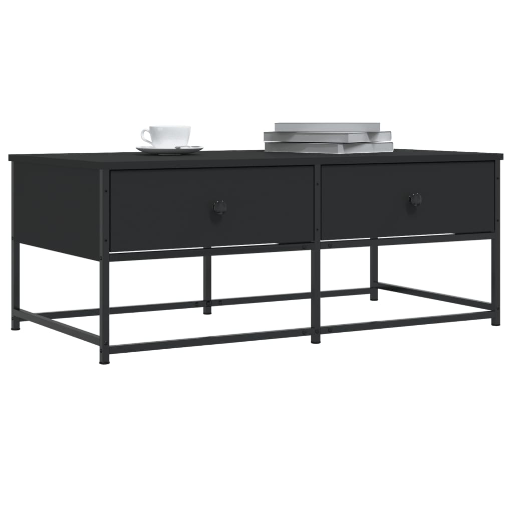 vidaXL Coffee Table Black 100x51x40 cm Engineered Wood 3