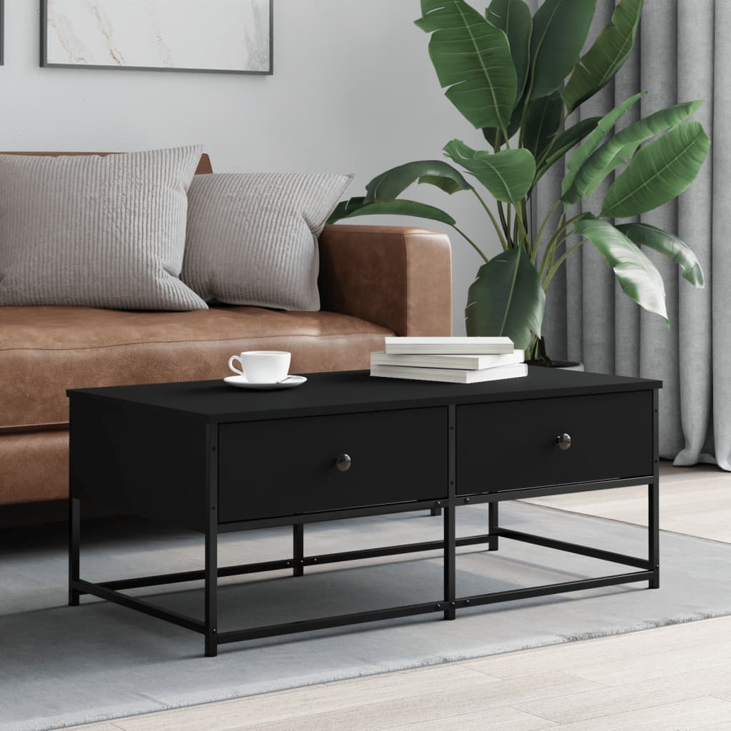 vidaXL Coffee Table Black 100x51x40 cm Engineered Wood 1