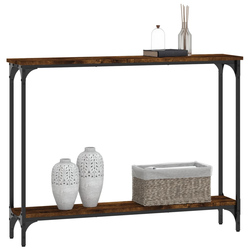 vidaXL Console Table Smoked Oak 100x22.5x75 cm Engineered Wood 3