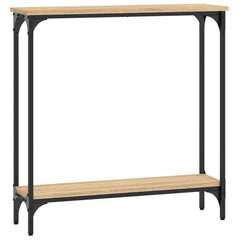 vidaXL Console Table Sonoma Oak 75x22.5x75 cm Engineered Wood 2