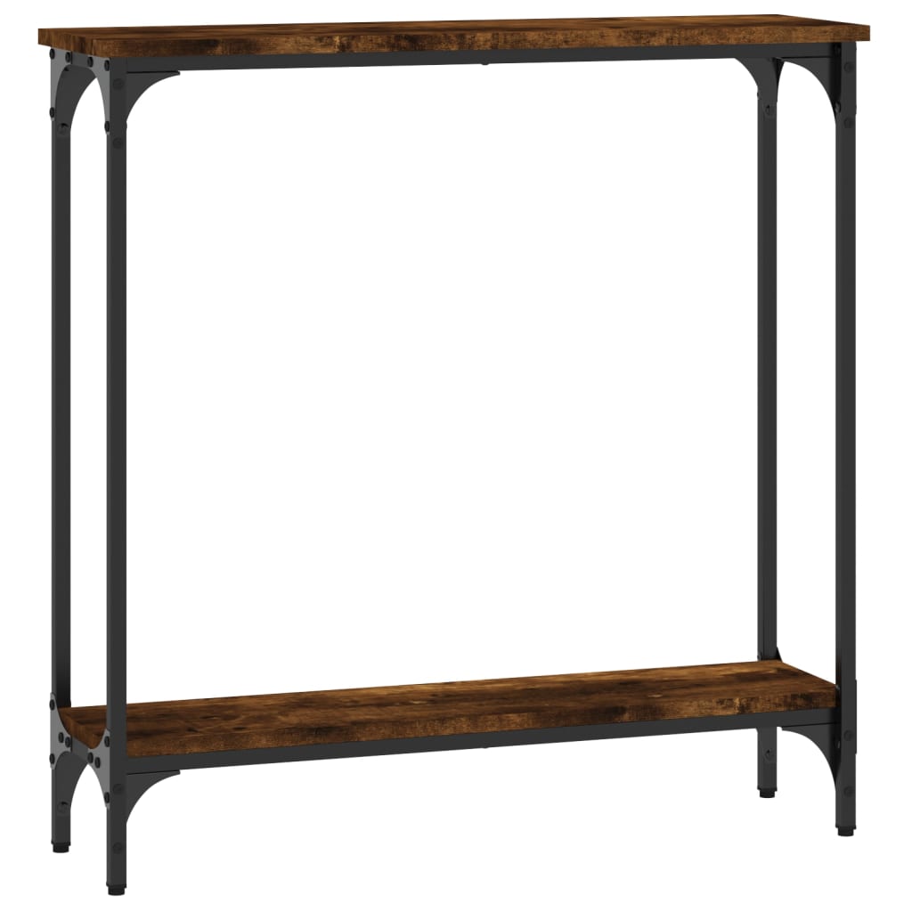 vidaXL Console Table Smoked Oak 75x22.5x75 cm Engineered Wood 2