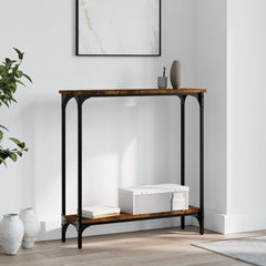 vidaXL Console Table Smoked Oak 75x22.5x75 cm Engineered Wood 1