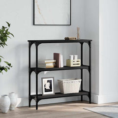 vidaXL Console Table Black 75x22.5x75 cm Engineered Wood 1