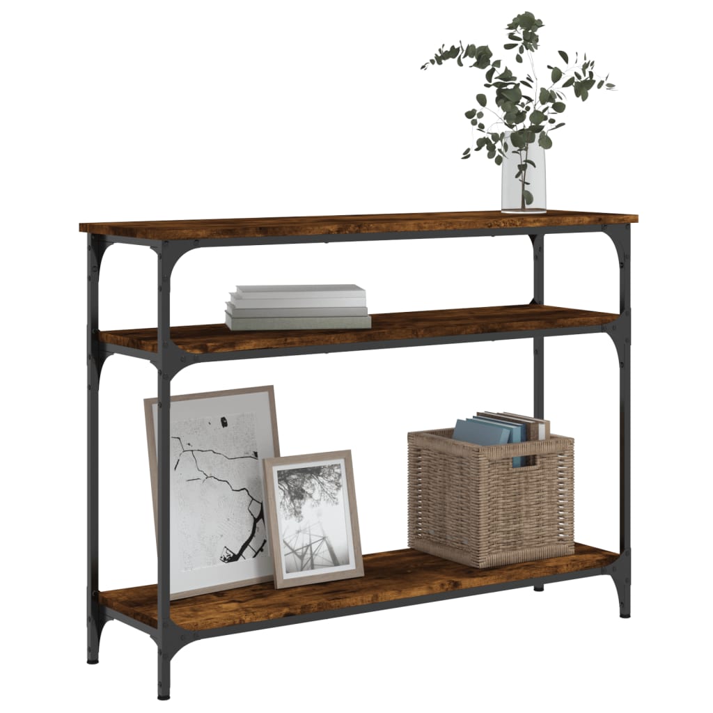 vidaXL Console Table Smoked Oak 100x29x75 cm Engineered Wood 3