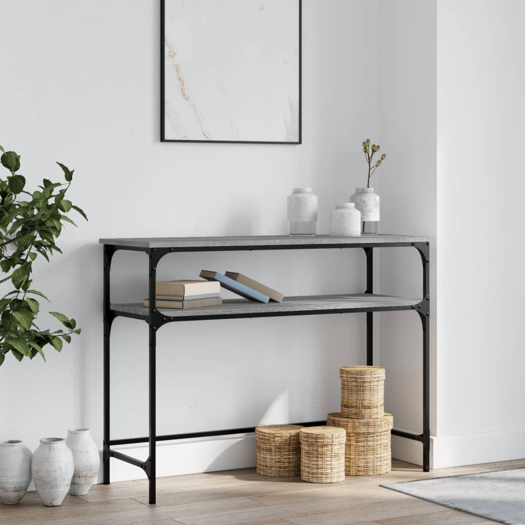 vidaXL Console Table Grey Sonoma 100x35.5x75 cm Engineered Wood 1