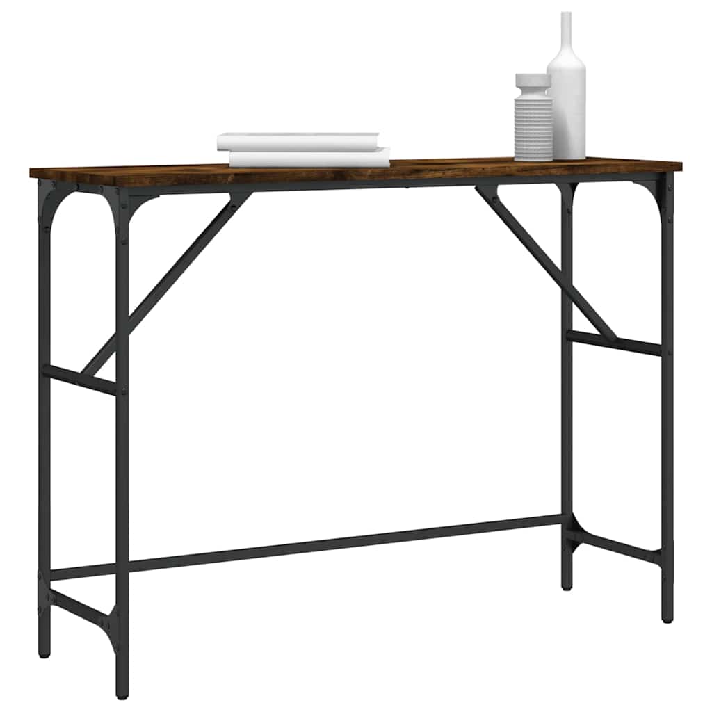 vidaXL Console Table Smoked Oak 100x32x75 cm Engineered Wood 3