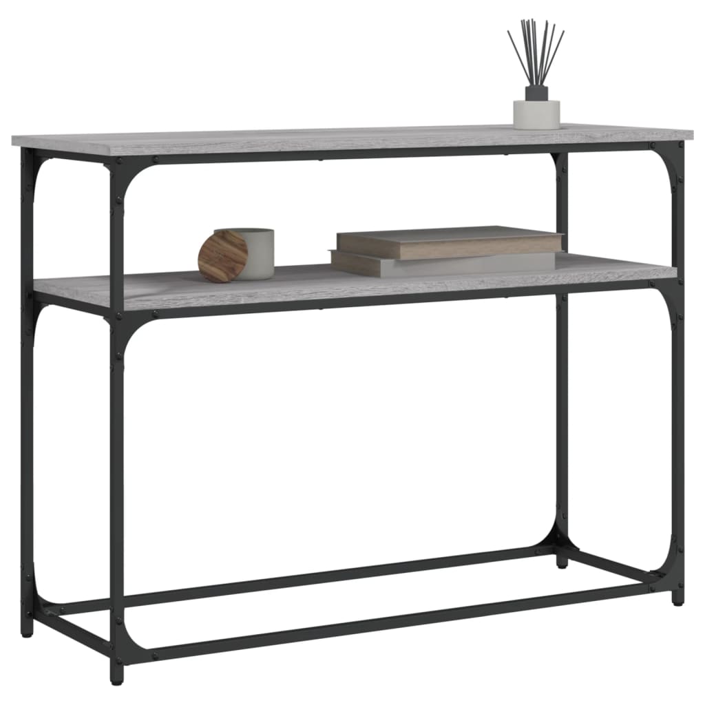 vidaXL Console Table Grey Sonoma 100x35.5x75 cm Engineered Wood 3
