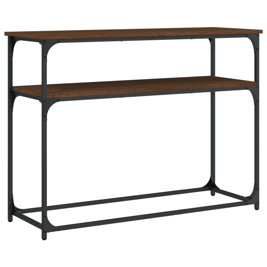vidaXL Console Table Brown Oak 100x35.5x75 cm Engineered Wood 2