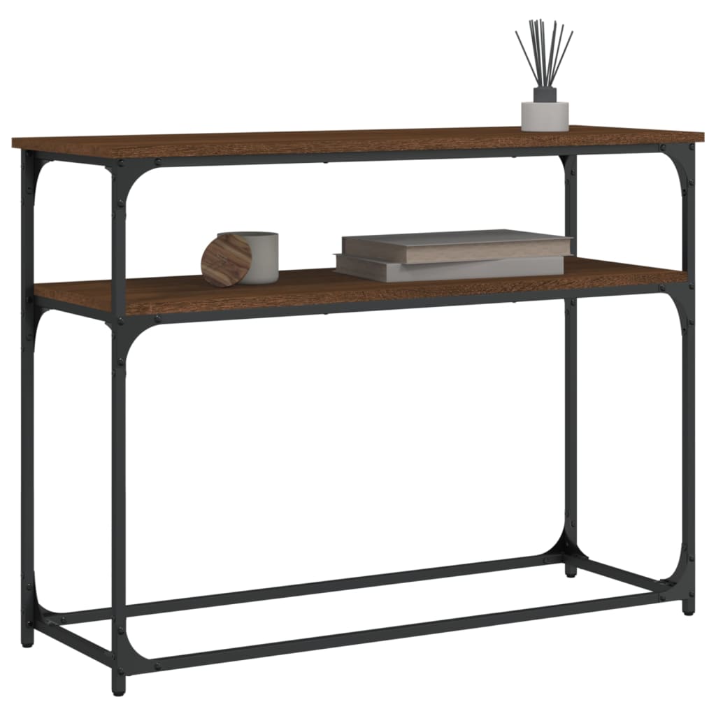vidaXL Console Table Brown Oak 100x35.5x75 cm Engineered Wood 3