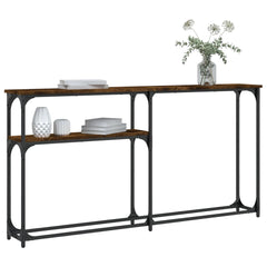 vidaXL Console Table Smoked Oak 145x22,5x75 cm Engineered Wood 6