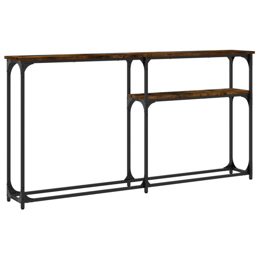 vidaXL Console Table Smoked Oak 145x22,5x75 cm Engineered Wood 4