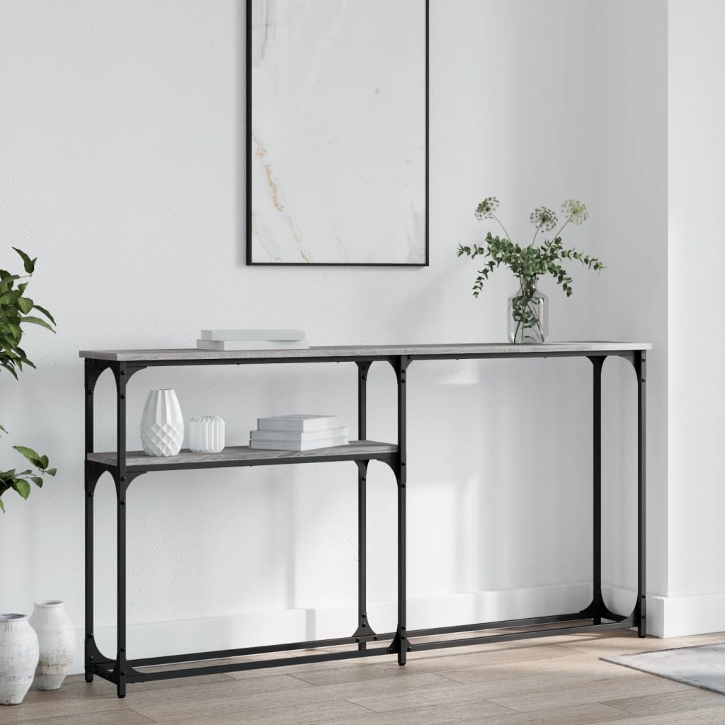 vidaXL Console Table Grey Sonoma 145x22,5x75 cm Engineered Wood 1