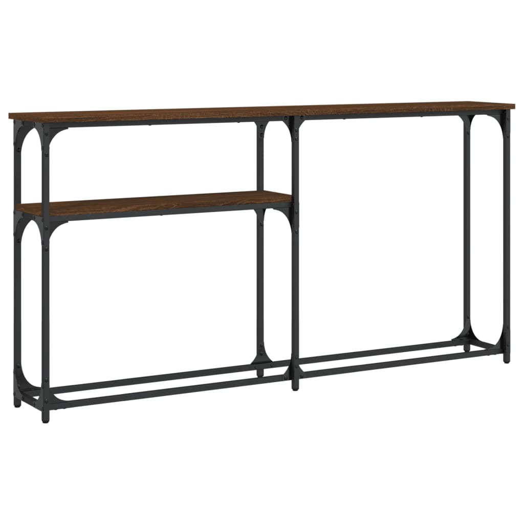 vidaXL Console Table Brown Oak 145x22,5x75 cm Engineered Wood 2