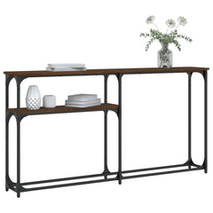 vidaXL Console Table Brown Oak 145x22,5x75 cm Engineered Wood 6