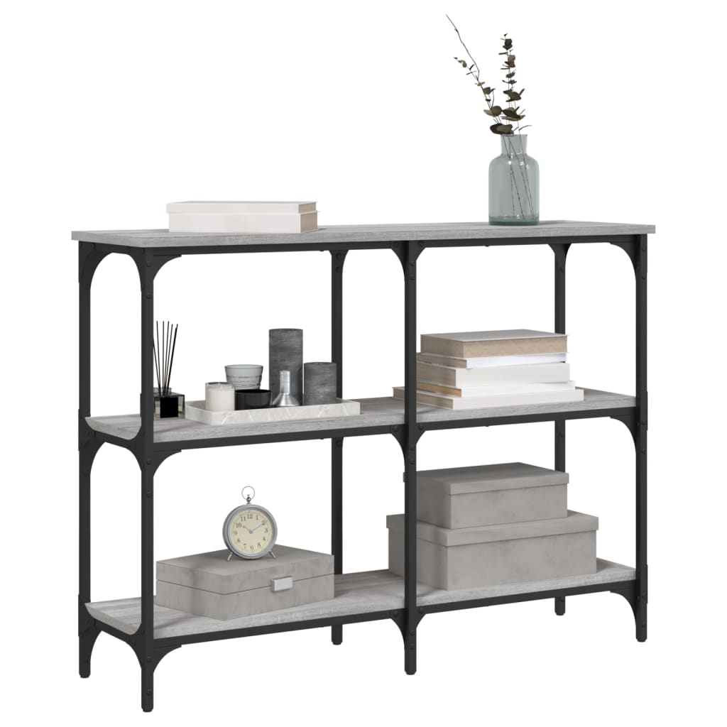 vidaXL Console Table Grey Sonoma 100x29x75 cm Engineered Wood 3