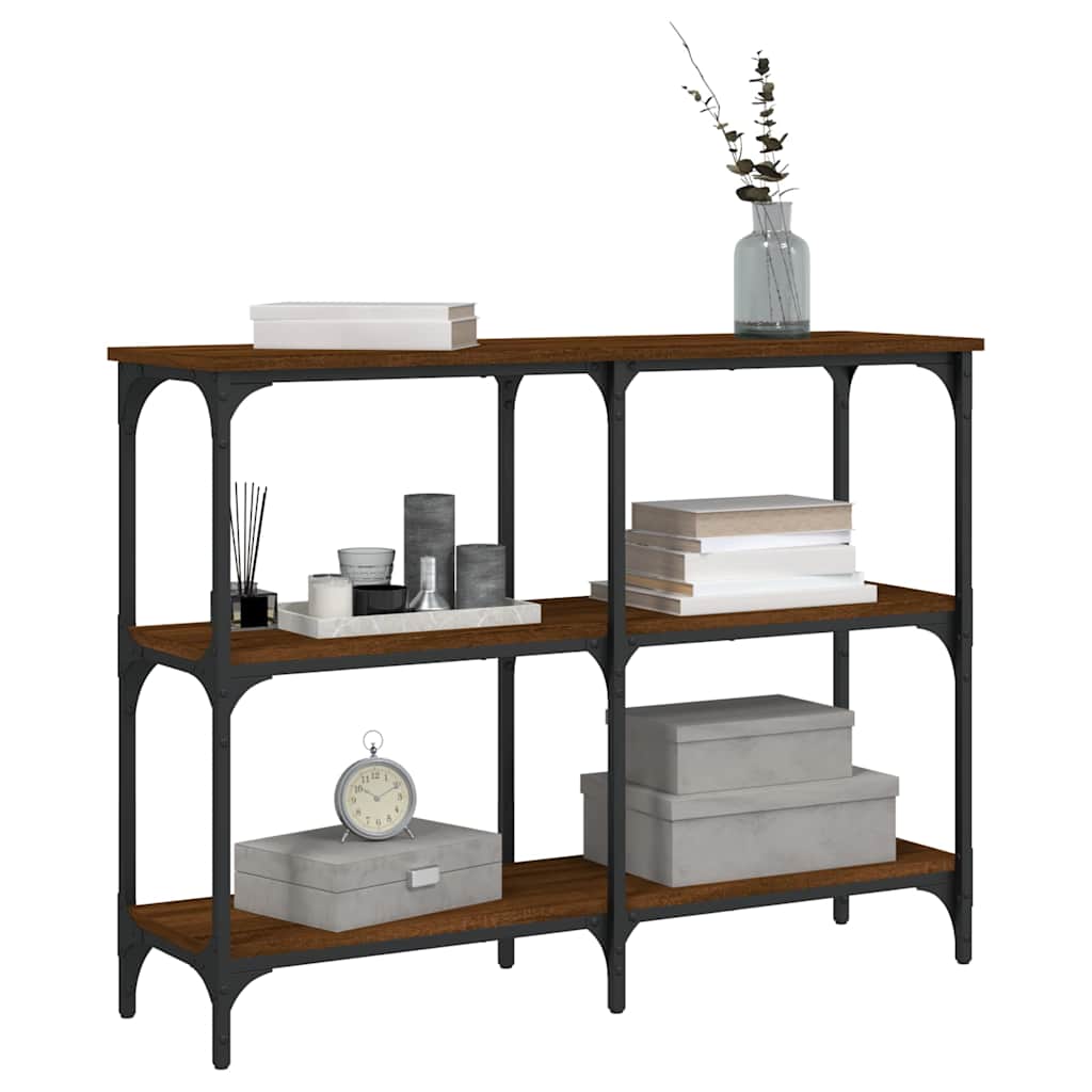 vidaXL Console Table Brown Oak 100x29x75 cm Engineered Wood 3