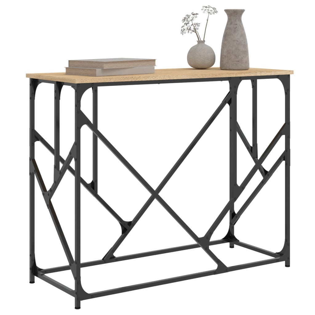 vidaXL Console Table Sonoma Oak 100x40x80 cm Engineered Wood 3