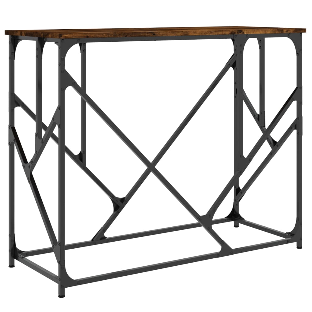 vidaXL Console Table Smoked Oak 100x40x80 cm Engineered Wood 2