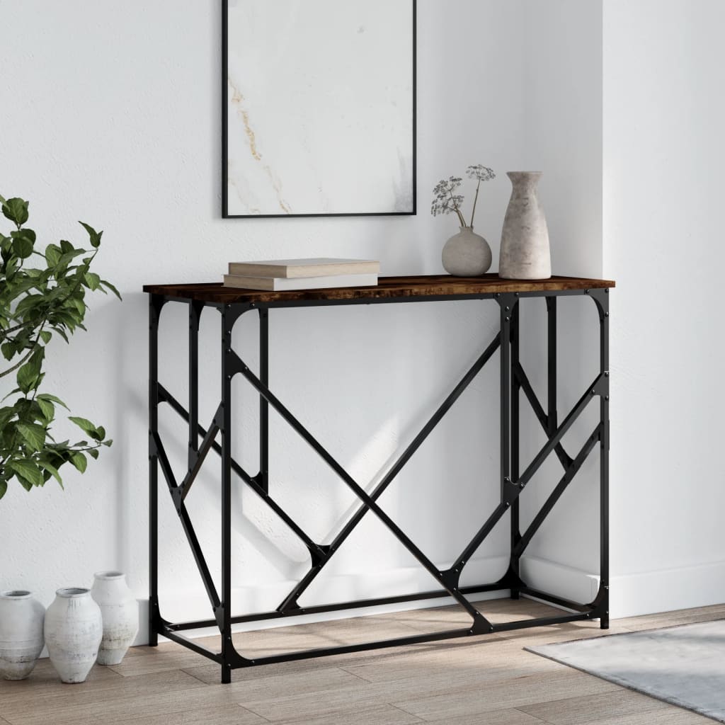 vidaXL Console Table Smoked Oak 100x40x80 cm Engineered Wood 1