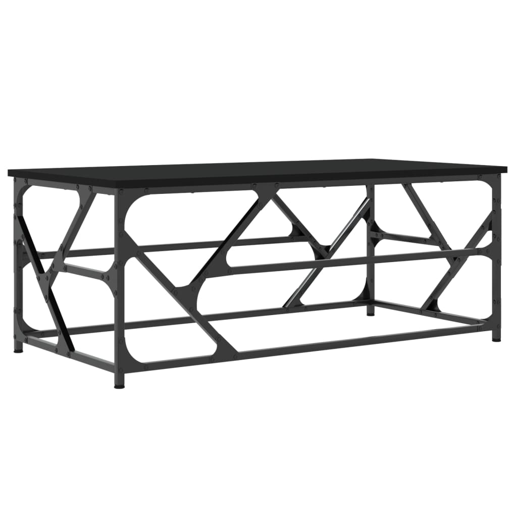 vidaXL Coffee Table Black 100x50x40 cm Engineered Wood 6