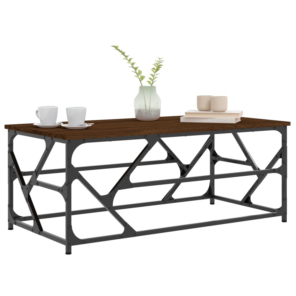 vidaXL Coffee Table Brown Oak 100x50x40 cm Engineered Wood 3