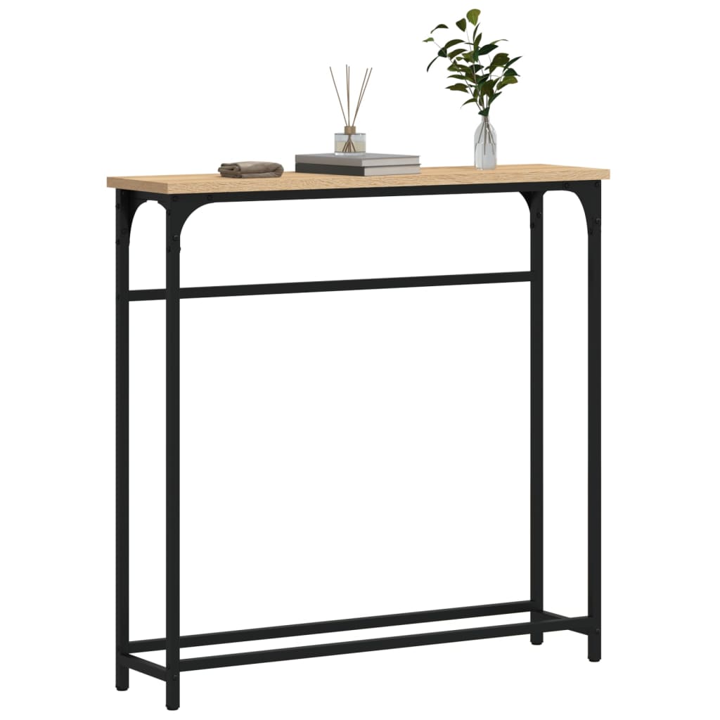 vidaXL Console Table Sonoma Oak 75x19.5x75 cm Engineered Wood 3