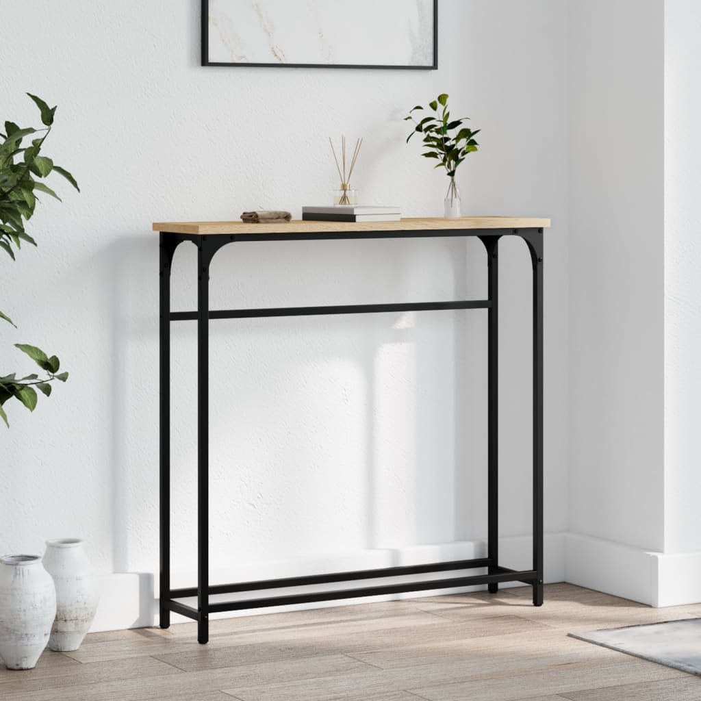 vidaXL Console Table Sonoma Oak 75x19.5x75 cm Engineered Wood 1
