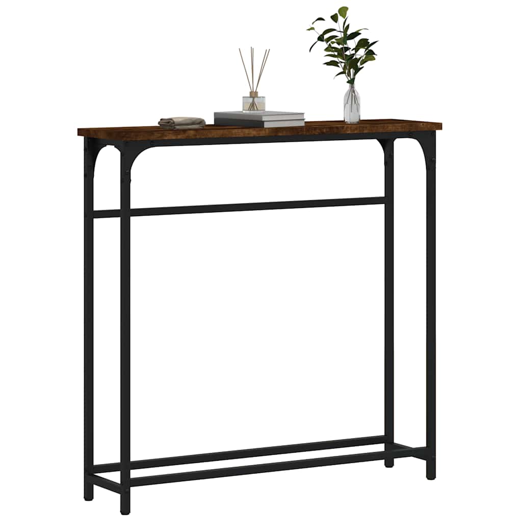 vidaXL Console Table | Smoked oak | Engineered wood, metal | Compact 3