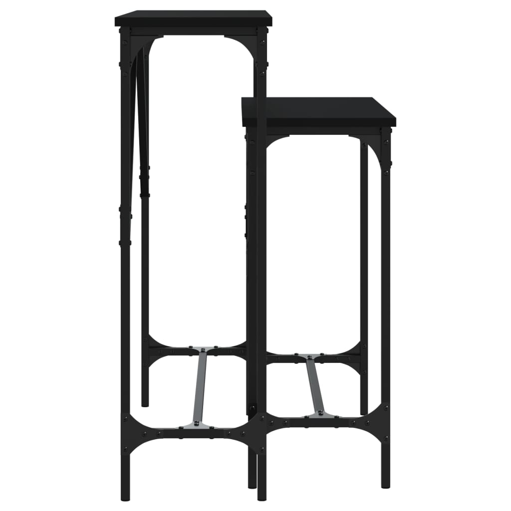 vidaXL Console Tables 2 pcs Black Engineered Wood 5