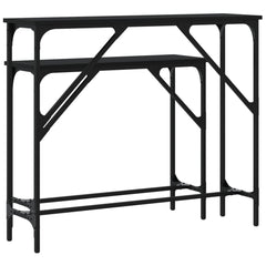 vidaXL Console Tables 2 pcs Black Engineered Wood 6