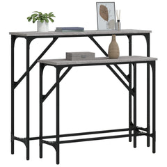 vidaXL Console Tables 2 pcs Grey Sonoma Engineered Wood 3