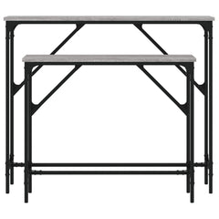 vidaXL Console Tables 2 pcs Grey Sonoma Engineered Wood 4