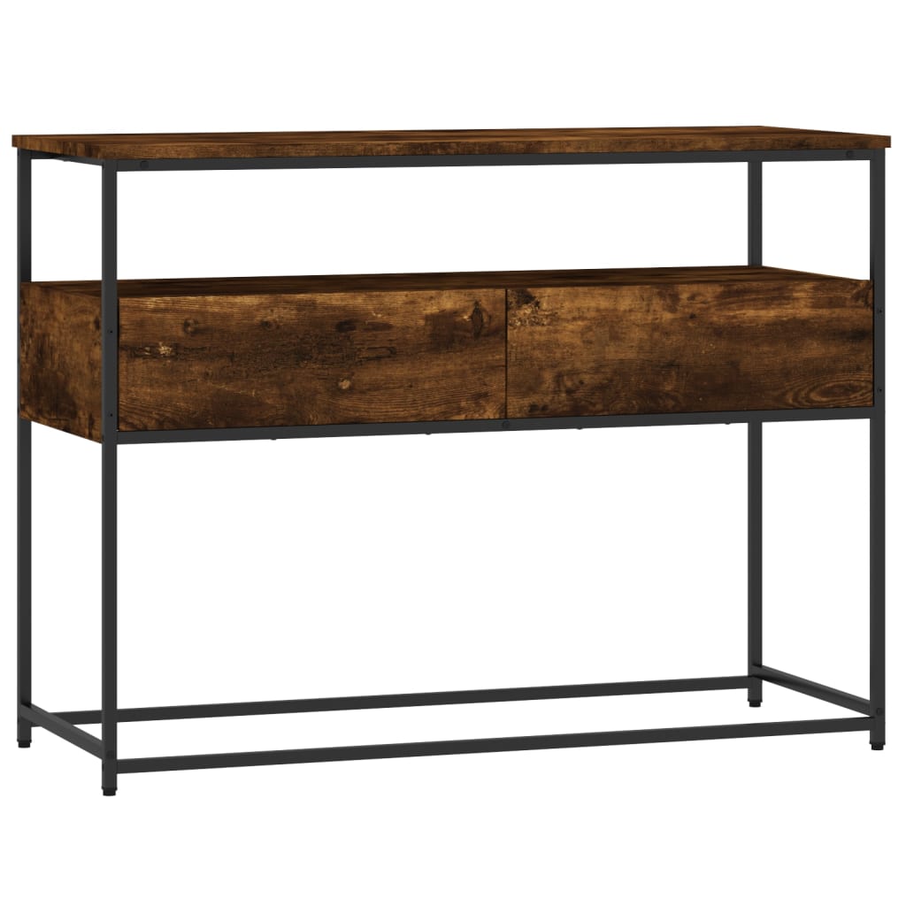 vidaXL Console Table Smoked Oak 100x40x75 cm Engineered Wood 2