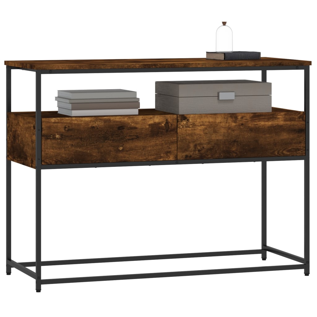 vidaXL Console Table Smoked Oak 100x40x75 cm Engineered Wood 3