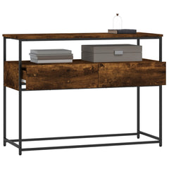 vidaXL Console Table Smoked Oak 100x40x75 cm Engineered Wood 4