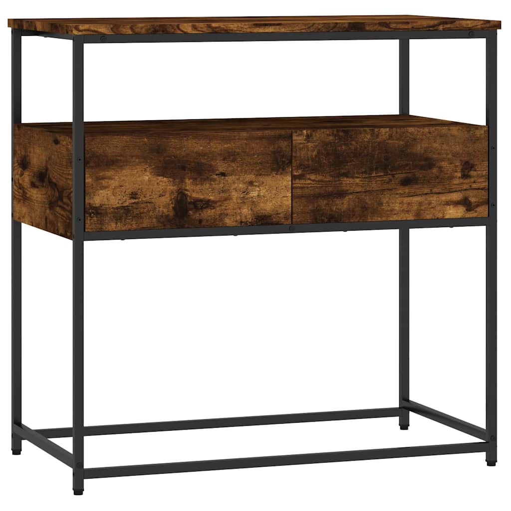 vidaXL Console Table Smoked Oak 75x40x75 cm Engineered Wood 2