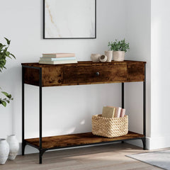 vidaXL Console Table Smoked Oak 100x34,5x75 cm Engineered Wood 1