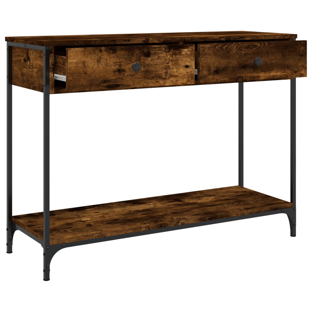 vidaXL Console Table Smoked Oak 100x34.5x75 cm Engineered Wood 5