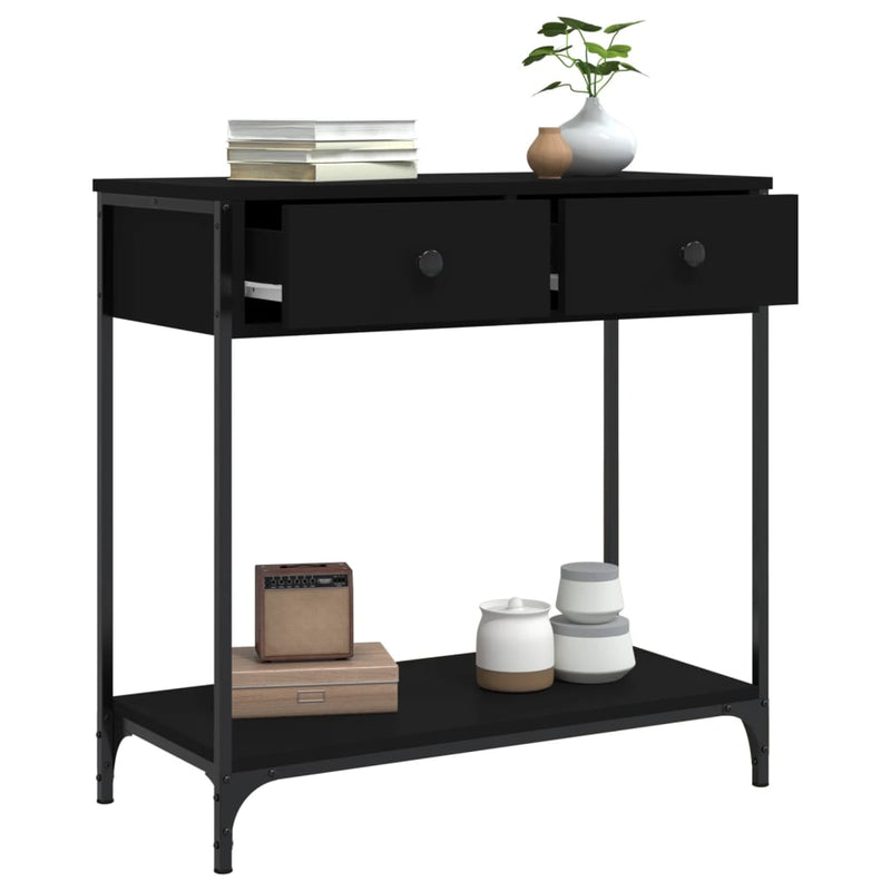 Console Table Black 75x34.5x75 cm Engineered Wood