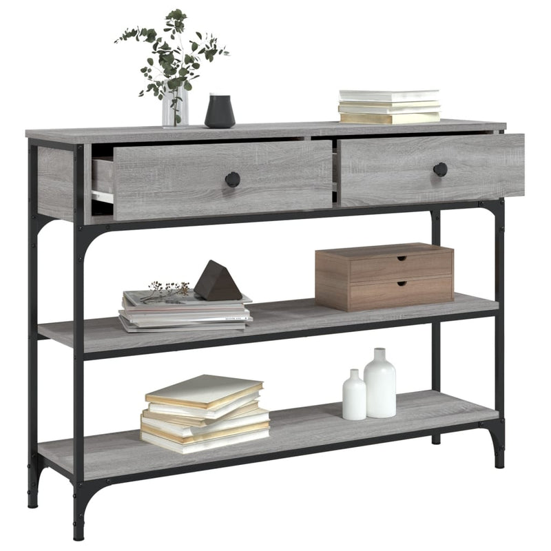 Console Table Grey Sonoma 100x25x75 cm Engineered Wood