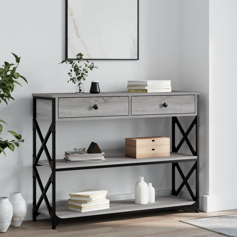 Console Table Grey Sonoma 100x28x75 cm Engineered Wood