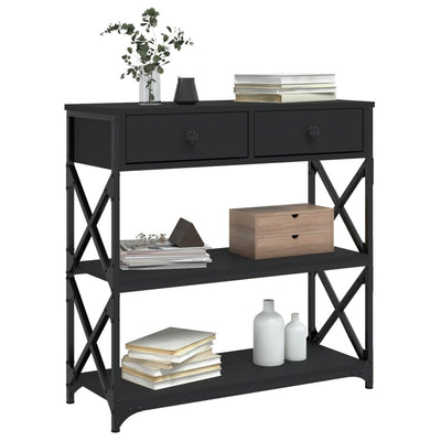 Console Table Black 75x28x75 cm Engineered Wood